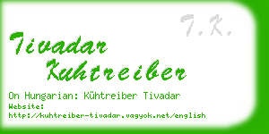 tivadar kuhtreiber business card