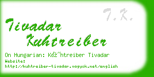 tivadar kuhtreiber business card